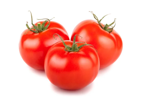 Three red ripe tomato — Stock Photo, Image