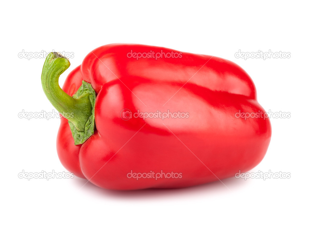 Single red sweet pepper