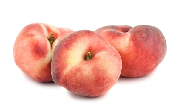 Three paraguayos flat peaches — Stock Photo, Image