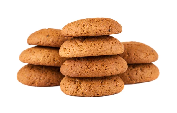 Biscotti di farina d'avena fresca su sfondo bianco — Foto Stock