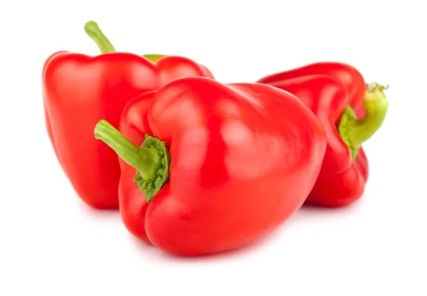 Three red sweet peppers — Stock Photo, Image