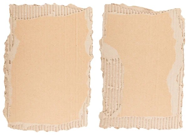 Δύο κομμάτια καφέ χαρτόνι — Φωτογραφία Αρχείου