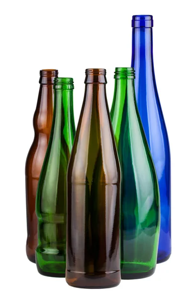 Cinco botellas vacías — Foto de Stock