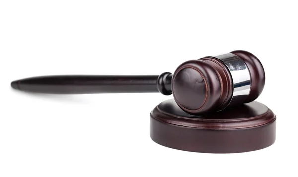 Judges brown wooden gavel — Stock Photo, Image