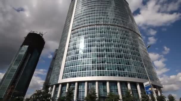 Wolkenkratzer der Stadt Moskau im Zeitraffer — Stockvideo