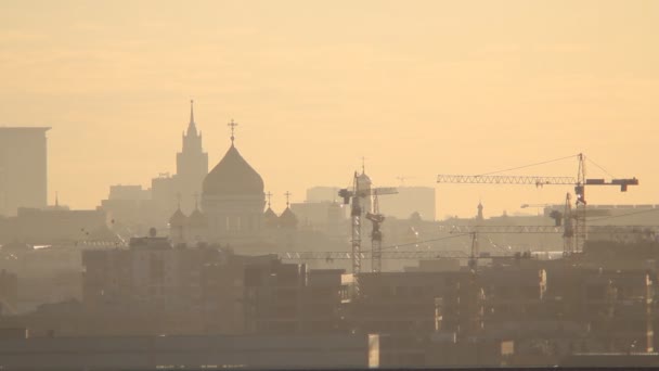 Moskauer Pfanne am Morgen Abend — Stockvideo