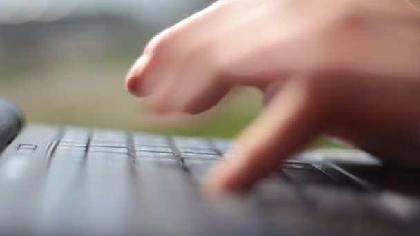 Young woman with laptop — Stock Video