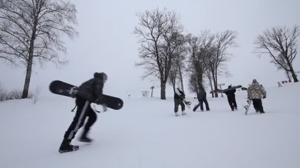 Snowboardåkare — Stockvideo