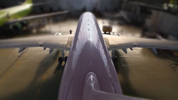 Hangar del avión — Vídeos de Stock