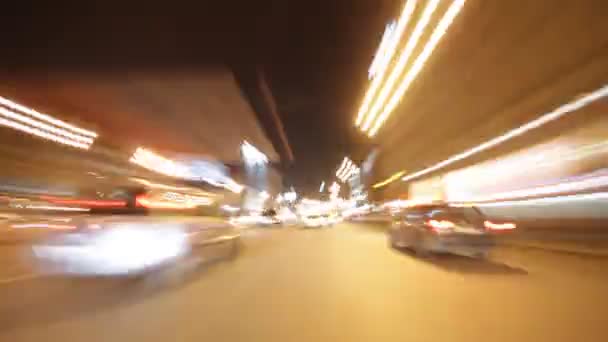 Conducir por la noche, timelapse — Vídeo de stock