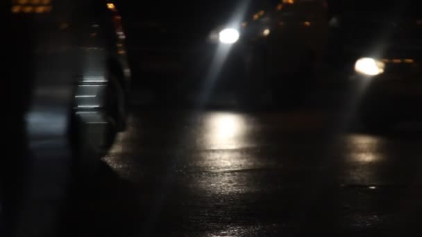 Nacht, straat — Stockvideo