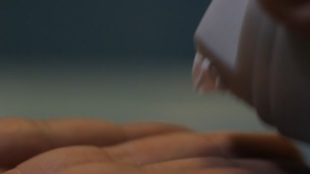 Shaving cream hand close up — Stock Video