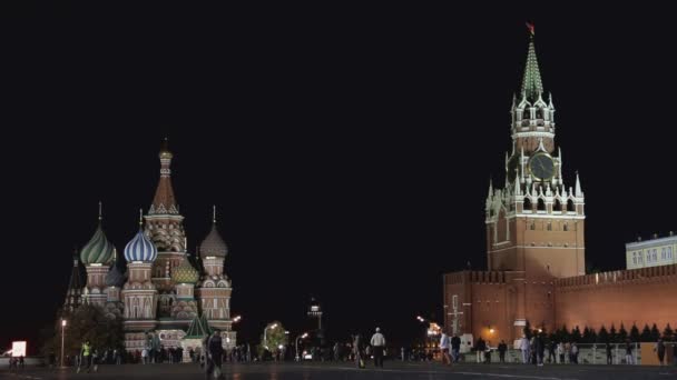 Nacht red square — Stockvideo