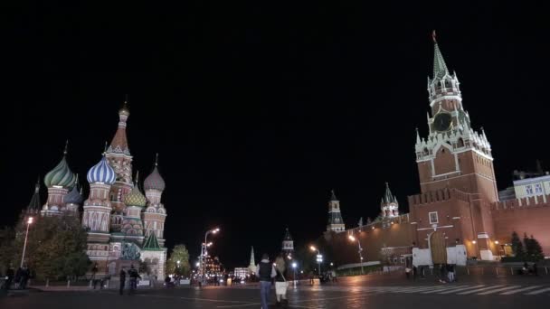 Nacht red square — Stockvideo