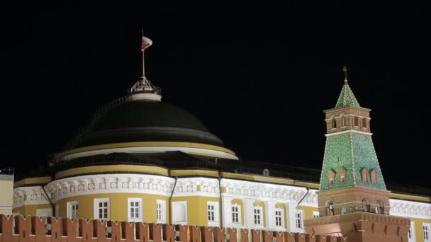Ночной Кремль — стоковое видео
