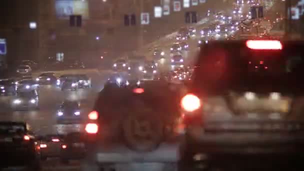 야간 고속도로 시간 경과 — 비디오