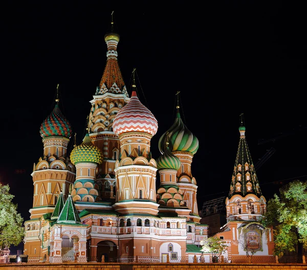 Night St. Basil Cathedral — Stock Photo, Image