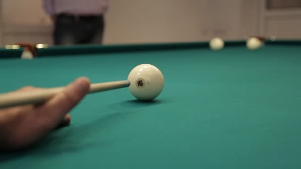 Sequence hit billiard balls sound — Stock Video