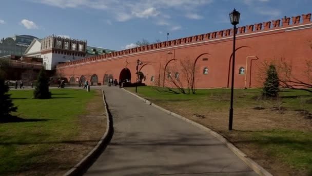 Moscow kremlin muur panorama — Stockvideo