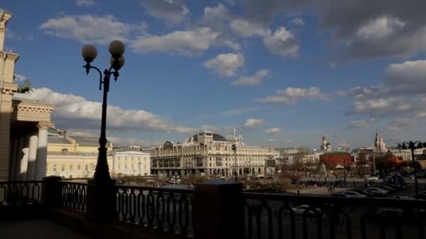 Moscow Theater Square panorama — Stock Video