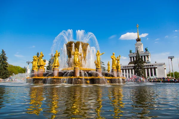 Fonte da amizade da nação em Moscou Fotografia De Stock