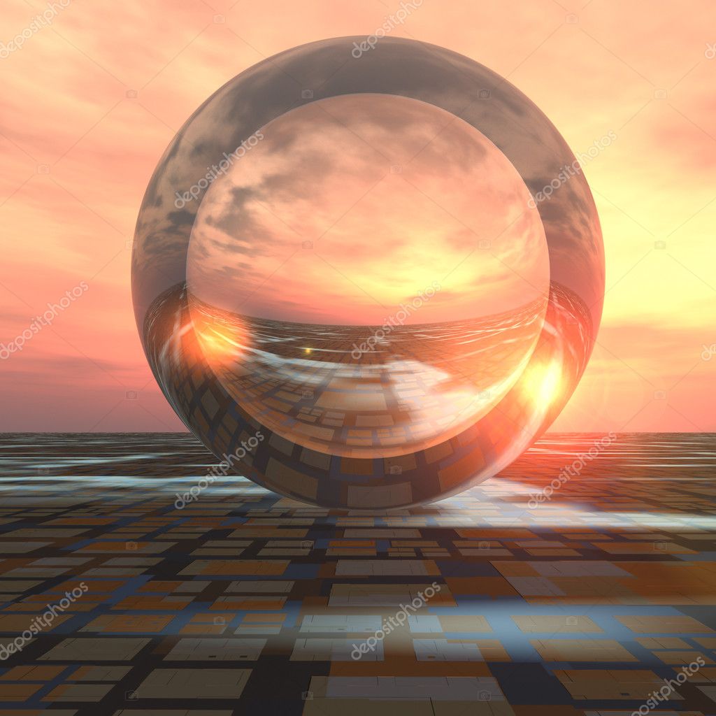 Future Crystal Ball on Grid Horizon — Stock Photo © truelight 18127275