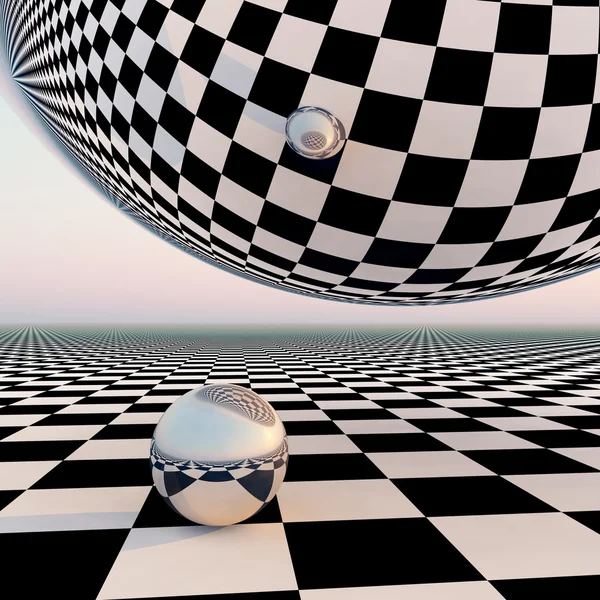 Checkered Surreal Horizon — Stock Photo, Image