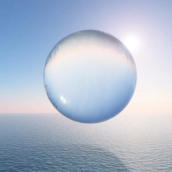 Water Sphere above the Sea — Stock Photo, Image