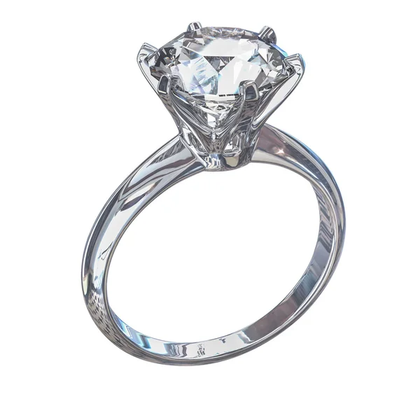 Иллюстрация изолированного алмазного кольца Лицензионные Стоковые Фото