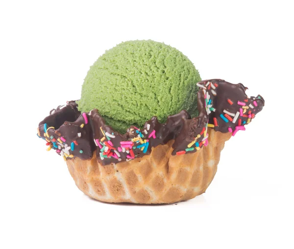 Ice cream. green tea ice cream on a background — Stock Photo, Image