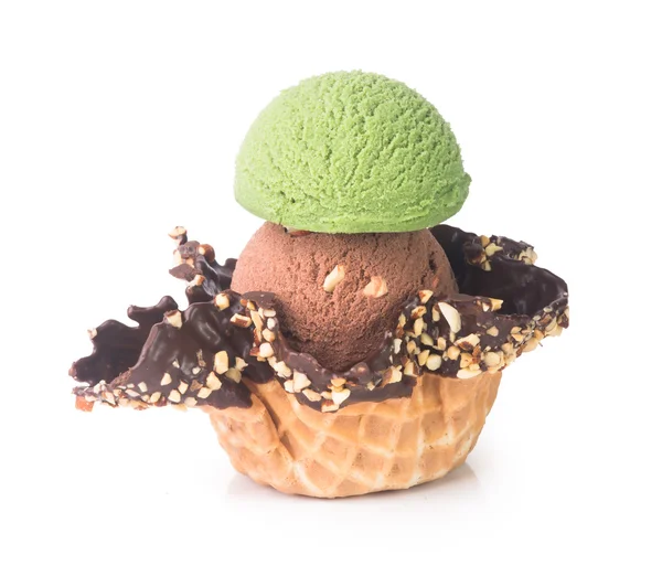 Ice cream. green tea ice cream on a background — Stock Photo, Image