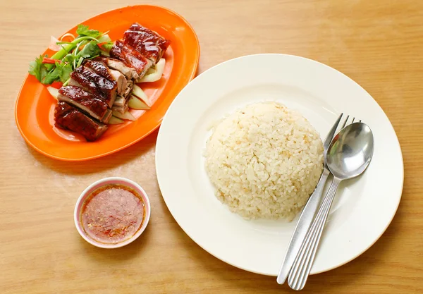Bebek dengan nasi lezat asia makanan — Stok Foto