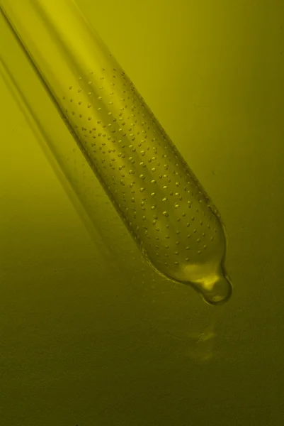 Chemical glassware with reflection on background — Stock Photo, Image