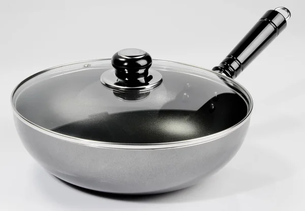 Pan with handle on white background — Stock Photo, Image