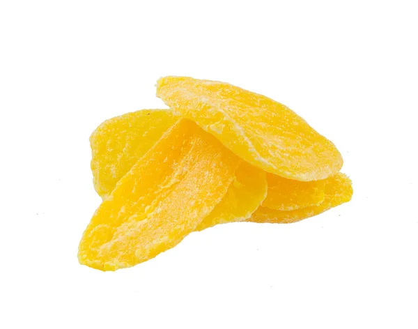 Getrocknete Mango-Scheiben auf Hintergrund — Stockfoto