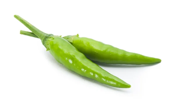 Green chili on white background — Stock Photo, Image