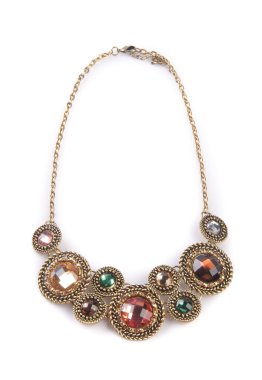 Retro antika kolye Taşlı (beyaz izole)