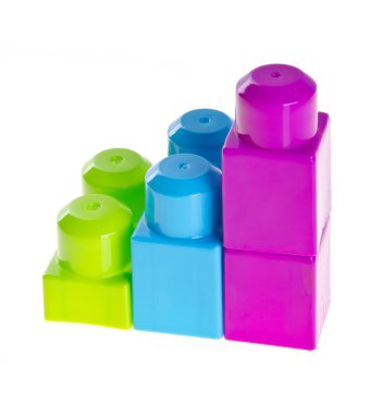 arka plan üzerinde plastik yapı taşları