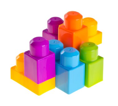 arka plan üzerinde plastik yapı taşları