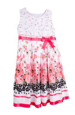 kız beyaz arka plan üzerinde elbise