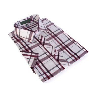 gömlek, adamın pamuk ekose gömlek arka plan üzerinde.