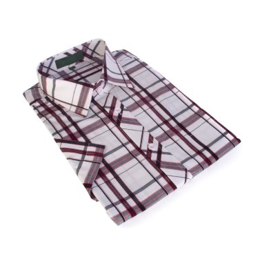 gömlek, adamın pamuk ekose gömlek arka plan üzerinde.