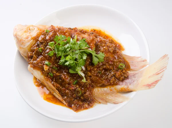 Fish. steamed fish chinese style — Stock Photo, Image