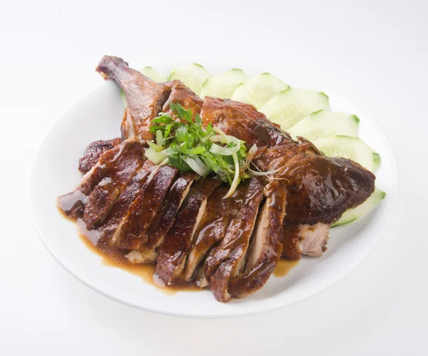Kaczka. pieczona kaczka tradycyjne dania kuchni chińskiej — Zdjęcie stockowe