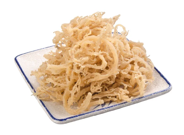 Mořské řasy. jedlé řasy salát na bílém pozadí detail — Stock fotografie