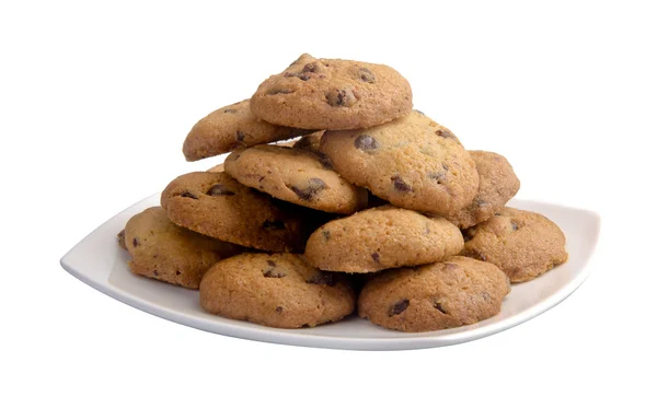 Chocolate Chip Cookies Isolated On White Background — Stock Photo, Image