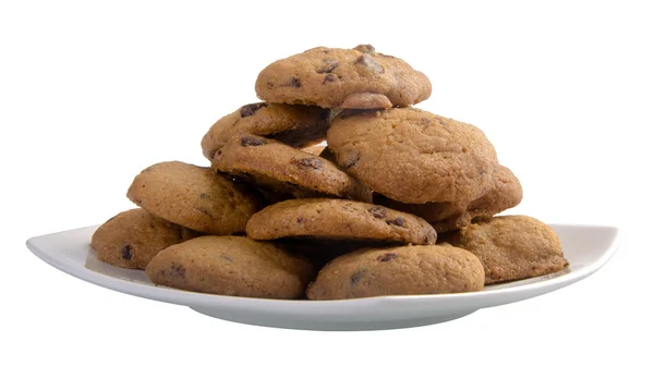 Biscotti al cioccolato isolati su sfondo bianco — Foto Stock