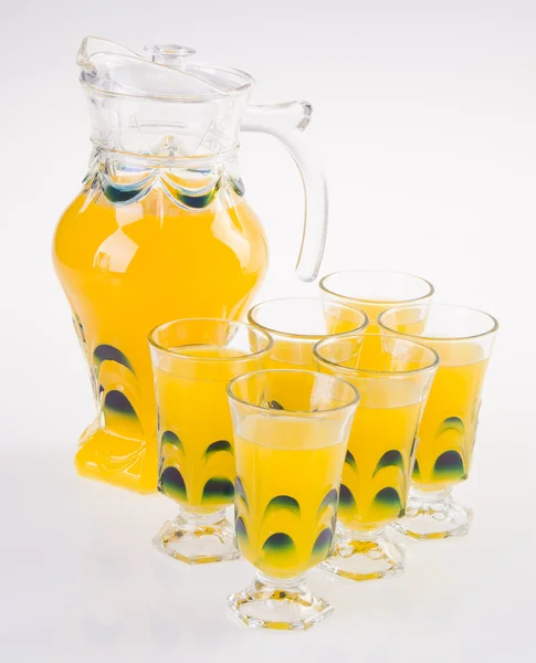 瓶の中のオレンジ ジュース。背景に — ストック写真