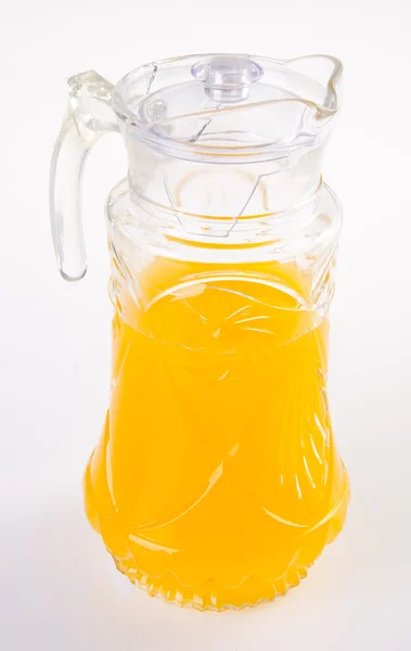 Jugo de naranja en frasco. sobre el fondo —  Fotos de Stock