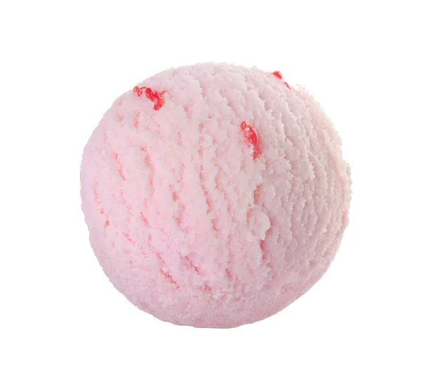 冰淇淋勺。草莓冰淇淋. — 图库照片